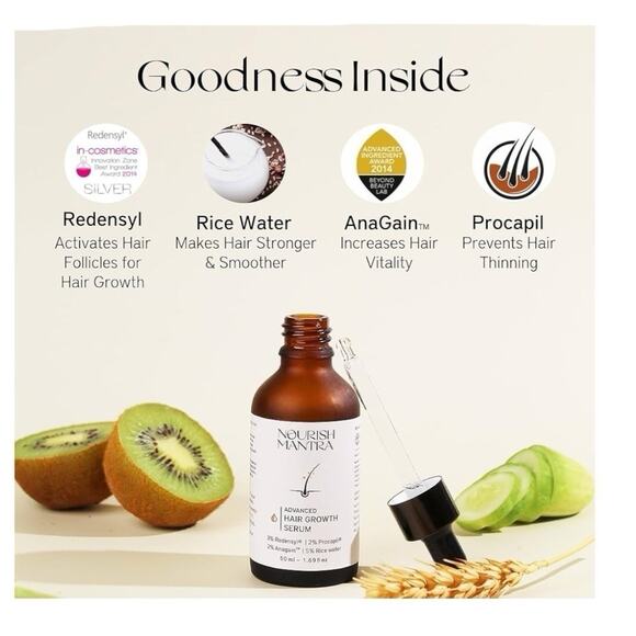 Nourish Mantra Advanced Hair Growth Serum For All Hair Thinning 1.69 fl oz - Picture 3 of 8